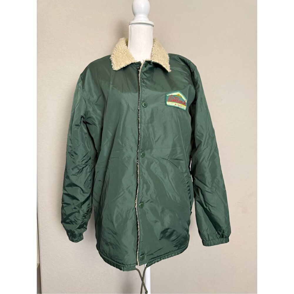Vintage Levi’s Green Rattlesnake Ridge Patch Large Fleece Lined Jacket Snaps